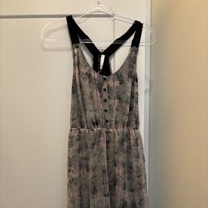 Kensie Dress Size L Black Pink Gray Printed Sheath Knee Length Sleeveless